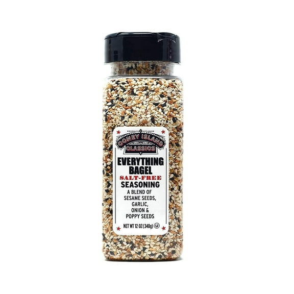 Everything Bagel SALT FREE Seasoning Premium Spice Blend With Sesame Seeds Onion Garlic And Poppy Seed Bulk Shaker Gluten Free Keto And Paleo 12 Oz