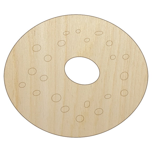 Everything Bagel Wood Shape Unfinished Piece Cutout Craft DIY Projects - 6.25 Inch Size - 1/4 Inch Thick
