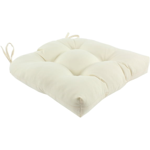 Everything Comfy Beige Colored Indoor / Outdoor Seat Cushion Patio D Cushion 20" x 20", 2 Tie Backs