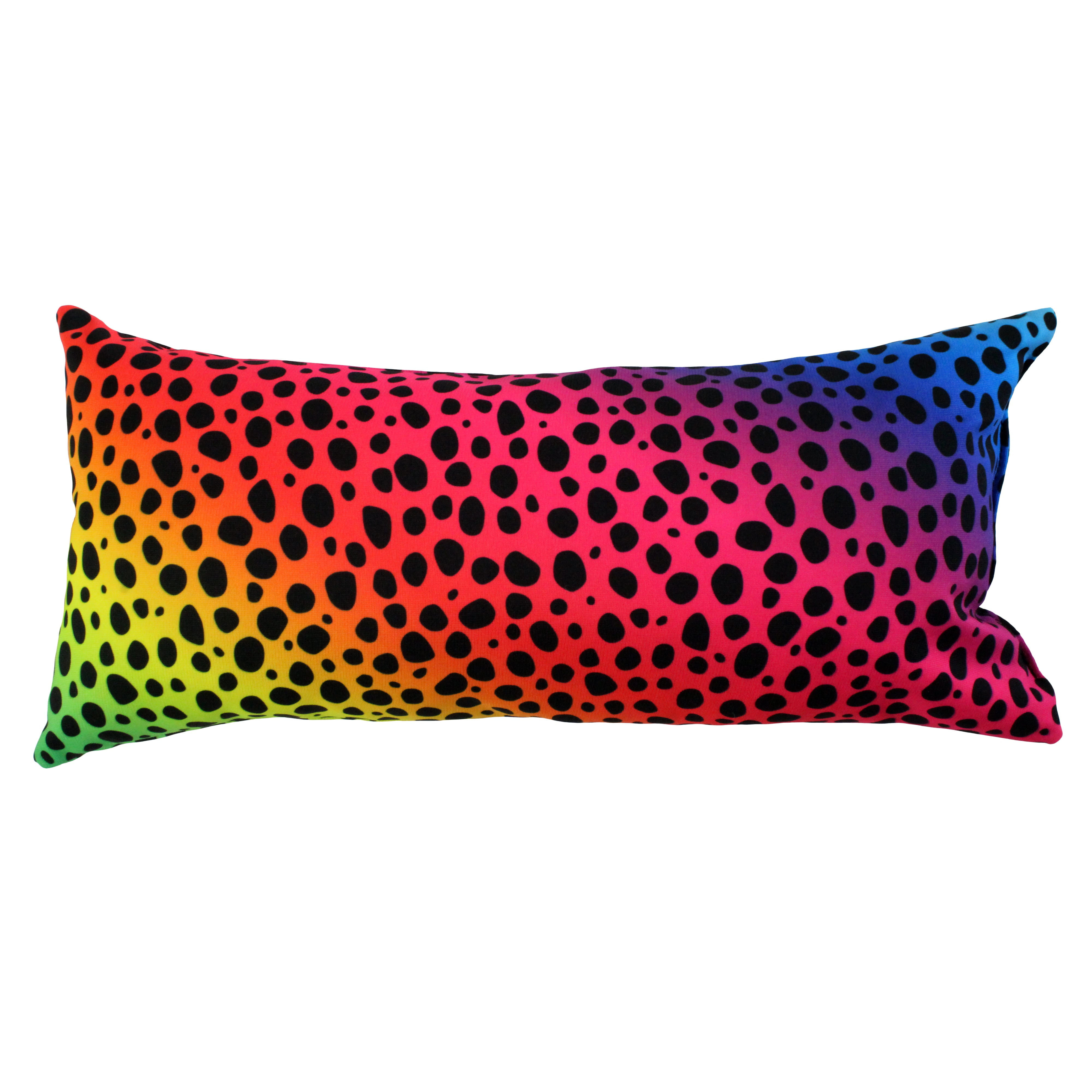 Everything Comfy Cheetah Print Decorative Pillow, 16x6 Inch, Rainbow Gradient,