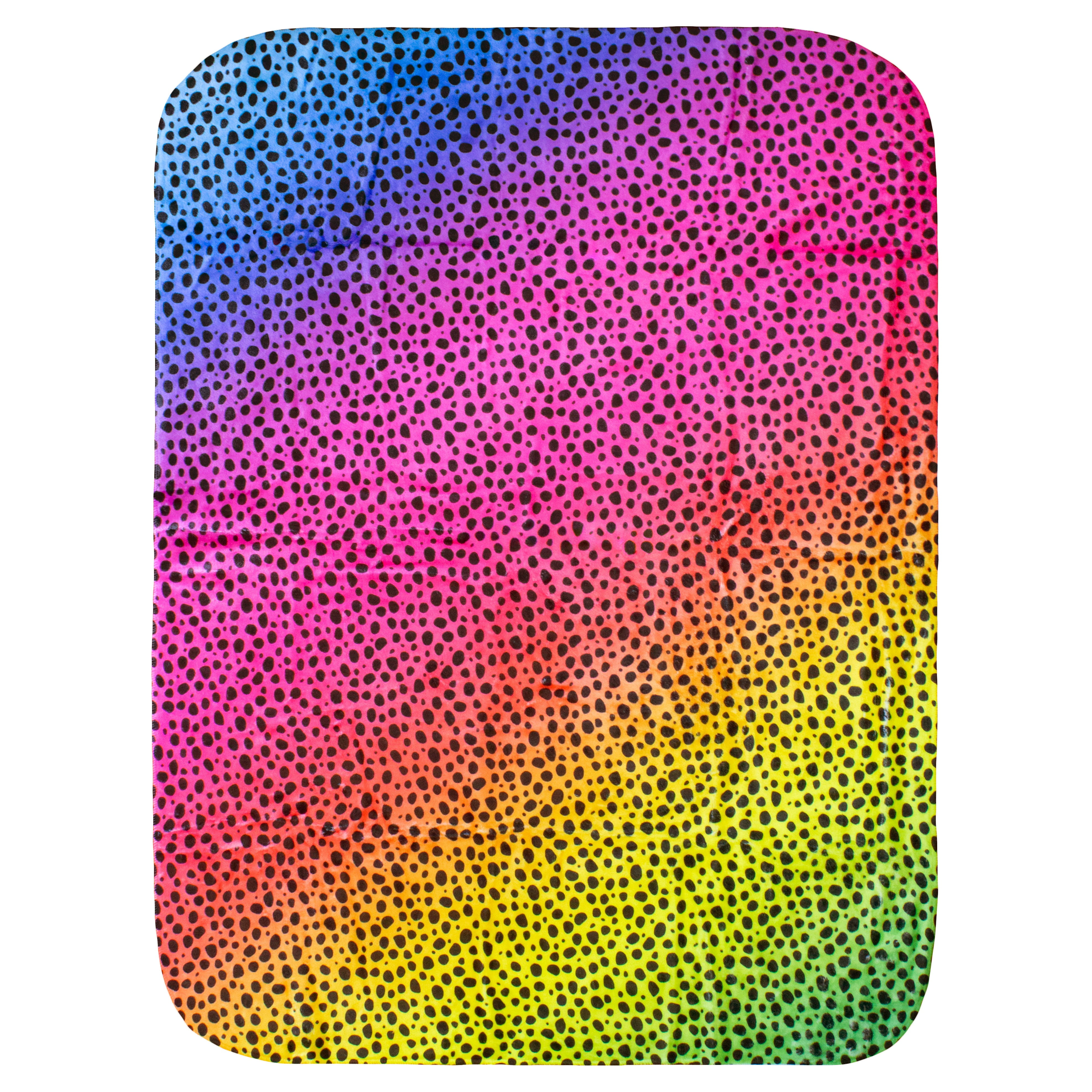Everything Comfy Cheetah Print Decorative Throw Blanket, 30" X 40", Rainbow Gradient