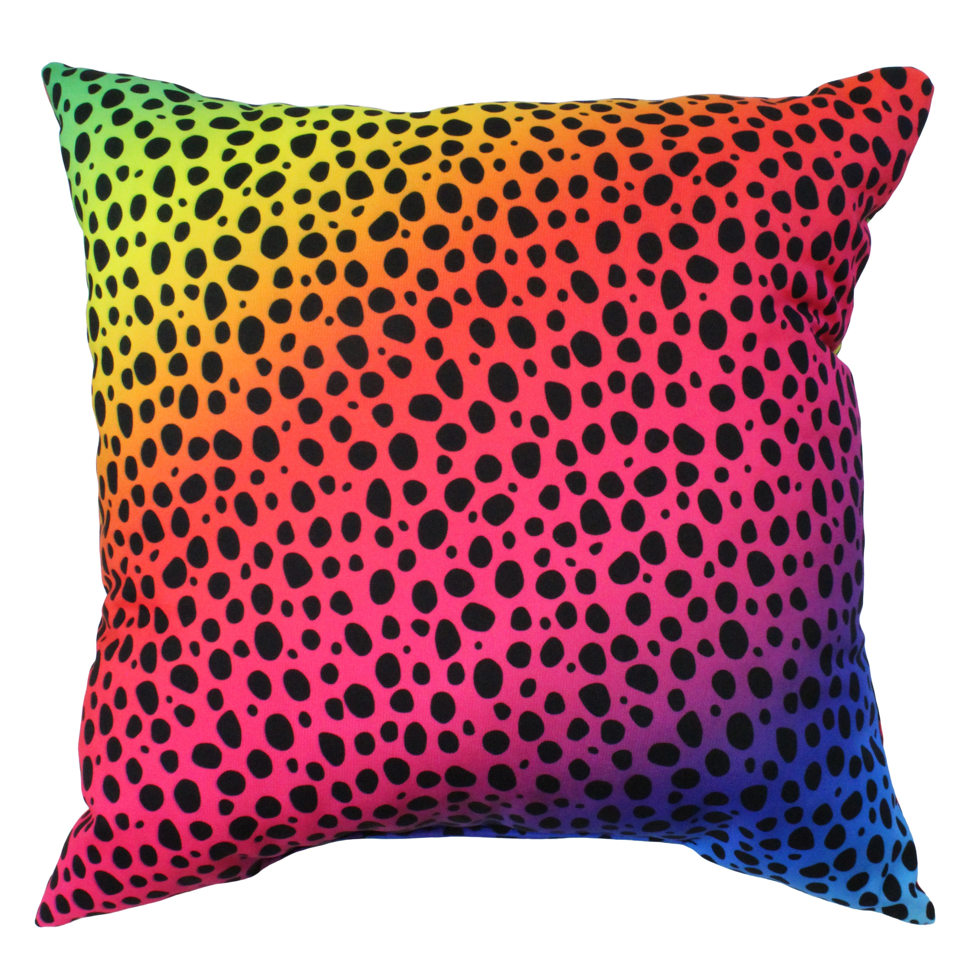 Everything Comfy Cheetah Print Decorative Throw Pillow, 16x16 Inch, Rainbow Gradient,