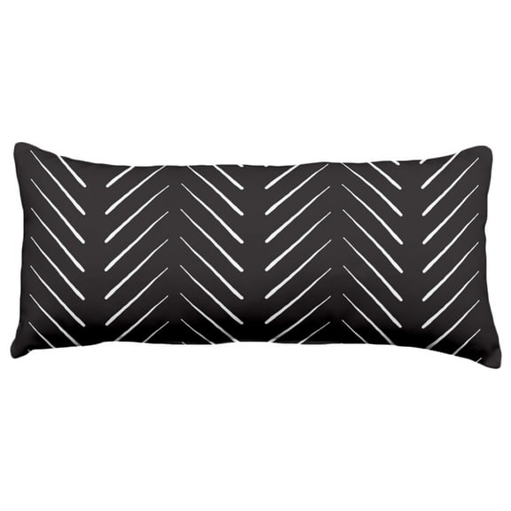 Everything Comfy Chevron Columns 16" x 8" Bolster or Small Decorative Pillow, Black
