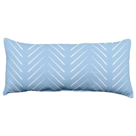 Everything Comfy Chevron Columns 16" x 8" Bolster or Small Decorative Pillow, Light Blue