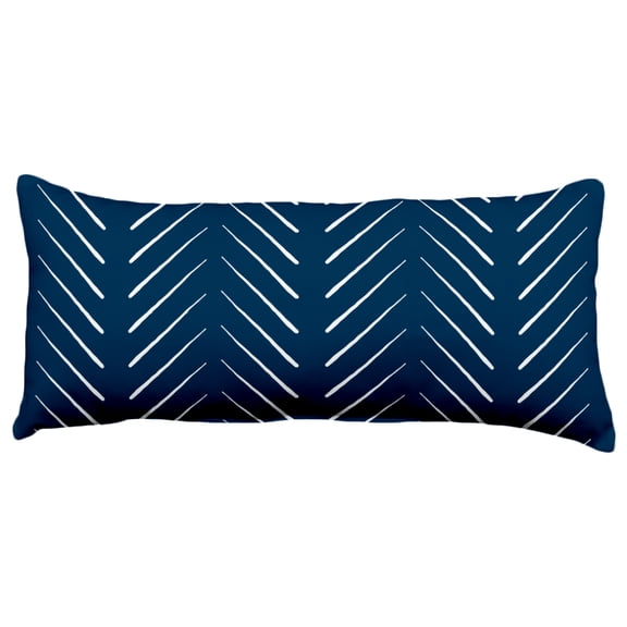 Everything Comfy Chevron Columns 16" x 8" Bolster or Small Decorative Pillow, Navy