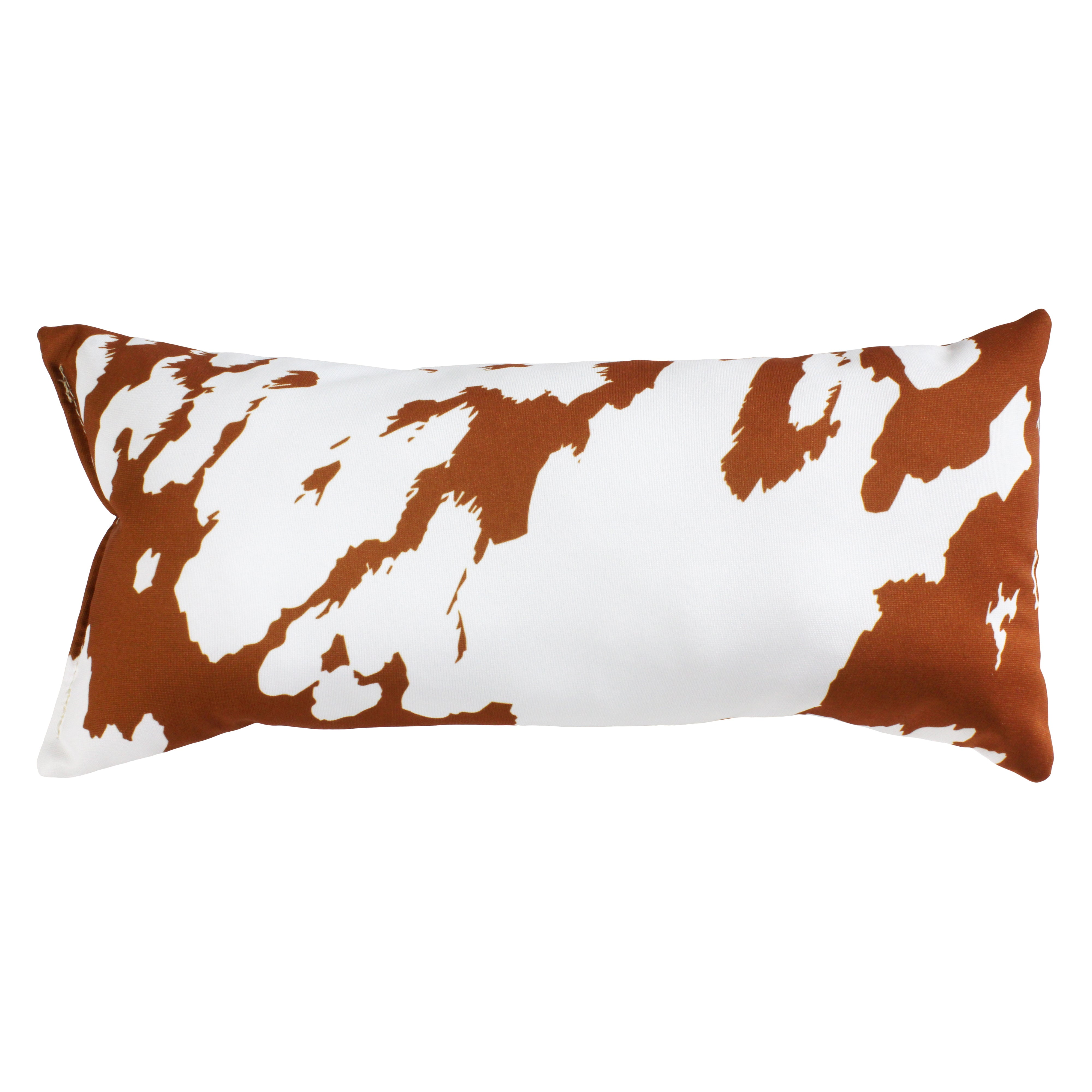 Everything Comfy Cow Print Decorative Pillow, 16x6 Inch, Tan/White,