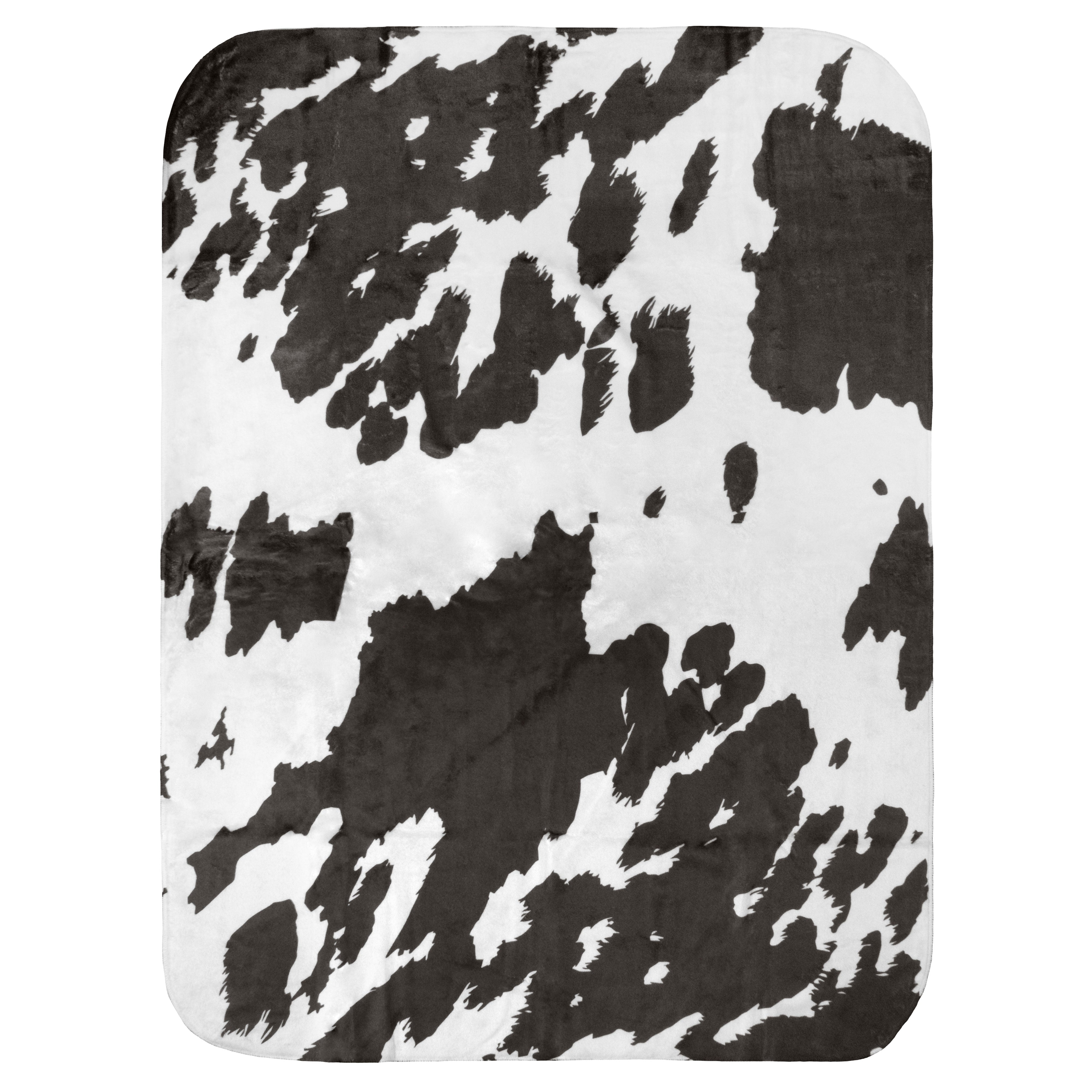 Everything Comfy Cow Print Decorative Throw Blanket, 30" X 40", Dark Brown