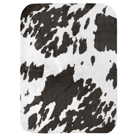 Everything Comfy Cow Print Decorative Throw Blanket, 30" X 40", Dark Brown