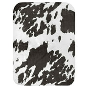 Everything Comfy Cow Print Decorative Throw Blanket, 42" X 60", Dark Brown