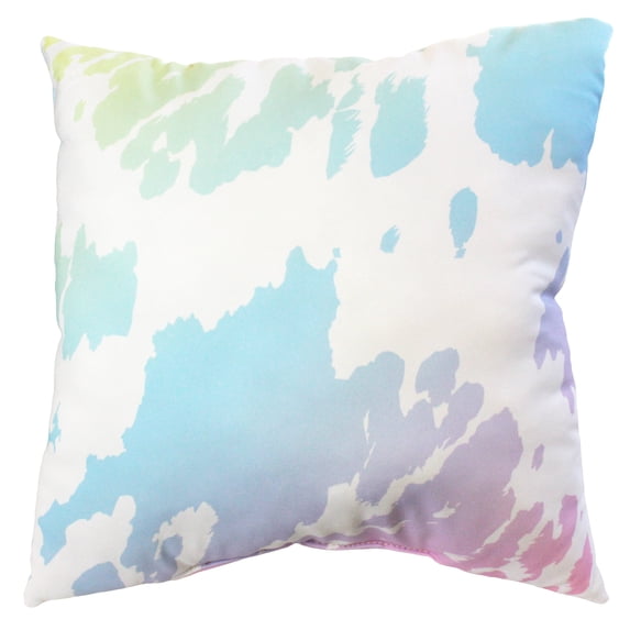 Everything Comfy Cow Print Decorative Throw Pillow, 16x16 Inch, Pastel Gradient,