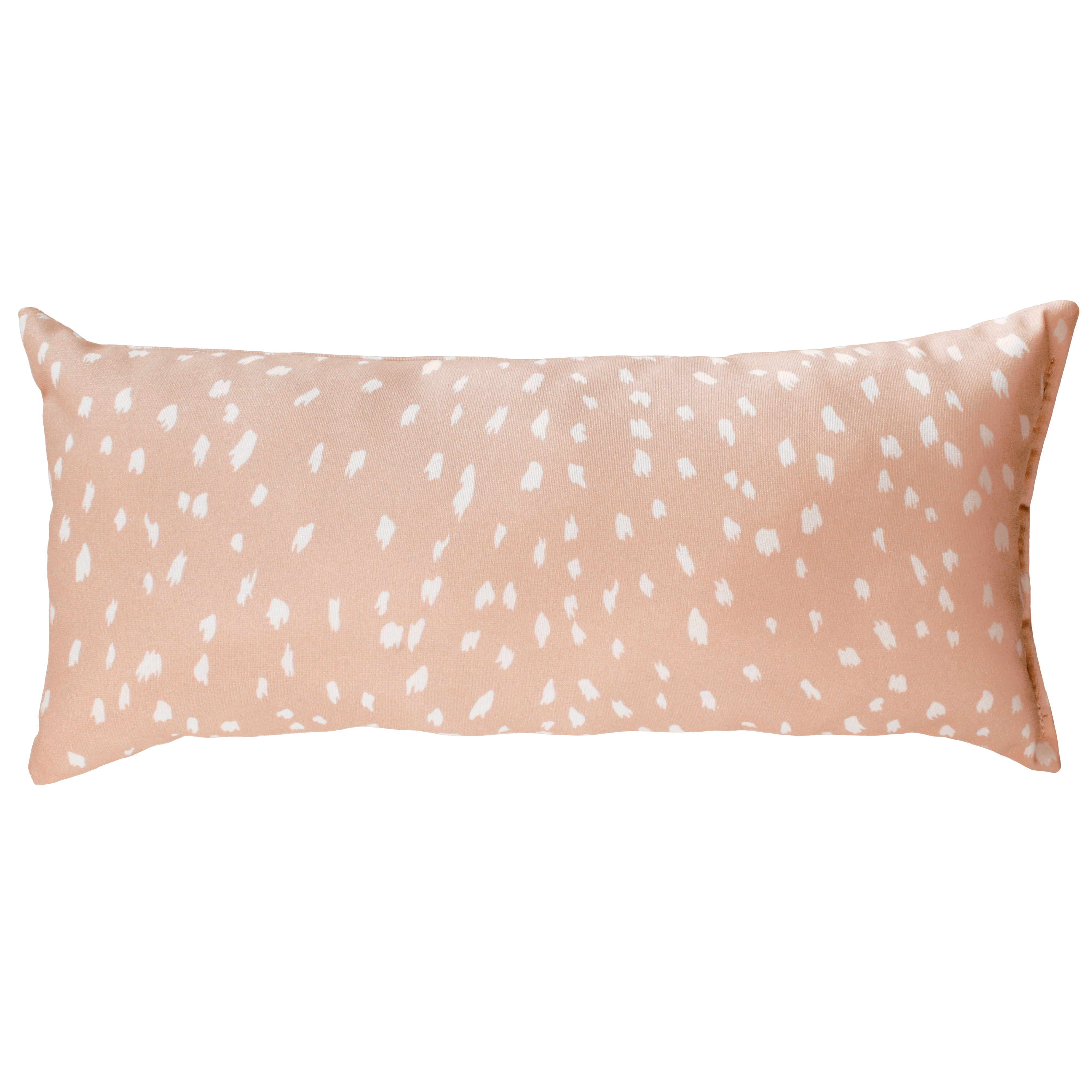 Blush Deer Print Polyester Decorative Pillow, 16x6 Inch