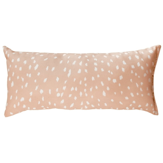 Everything Comfy Deer Fawn Print Decorative Pillow, 16x6 Inch, Blush,