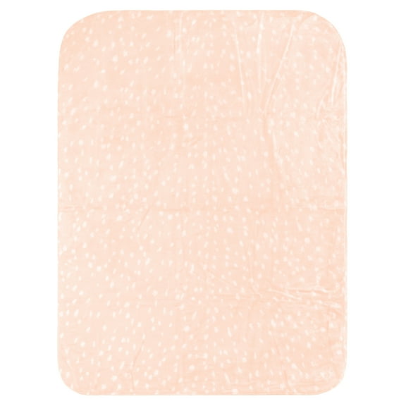 Everything Comfy Deer Fawn Print Decorative Throw Blanket, 30" X 40", Blush