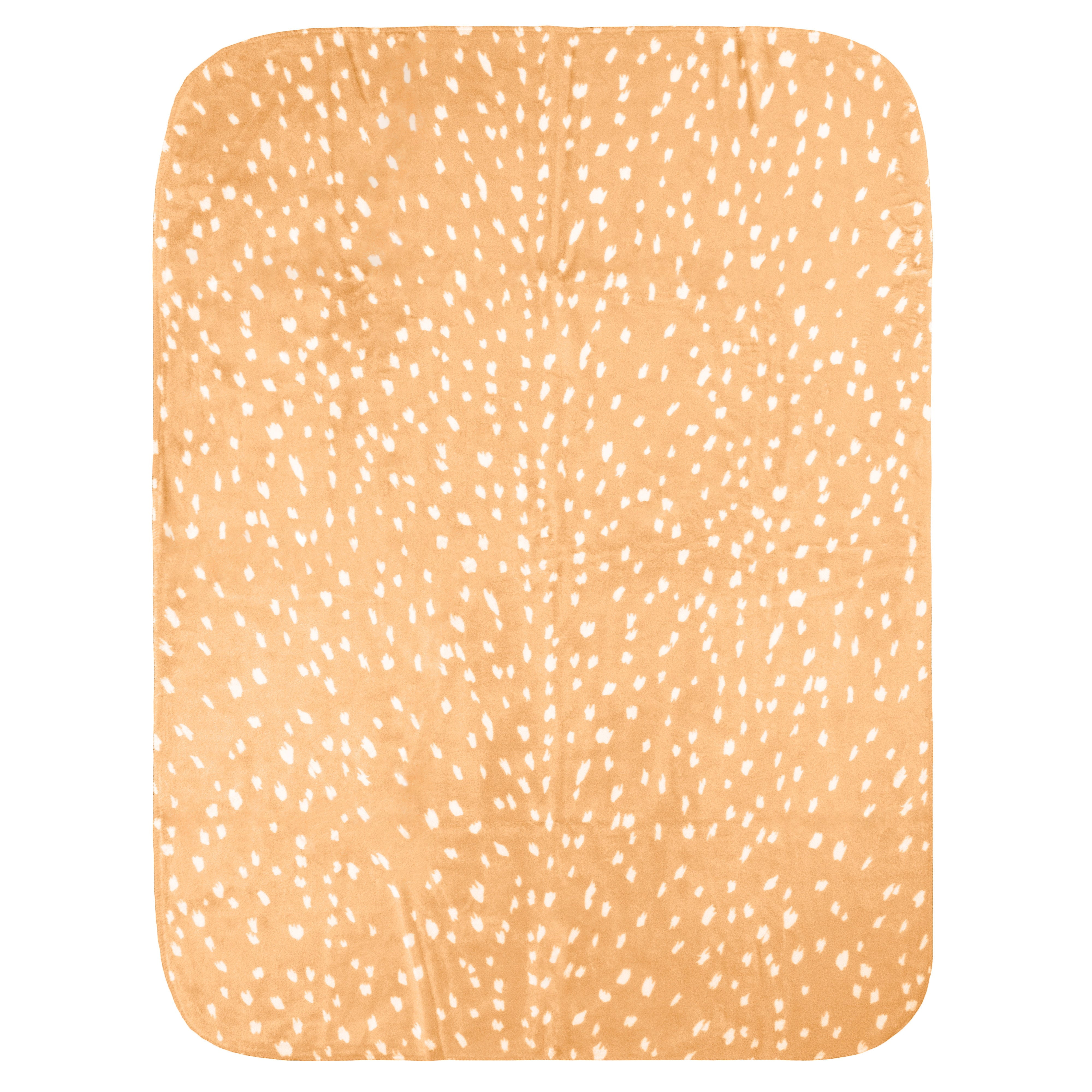 Everything Comfy Deer Fawn Print Decorative Throw Blanket, 30" X 40", Tan