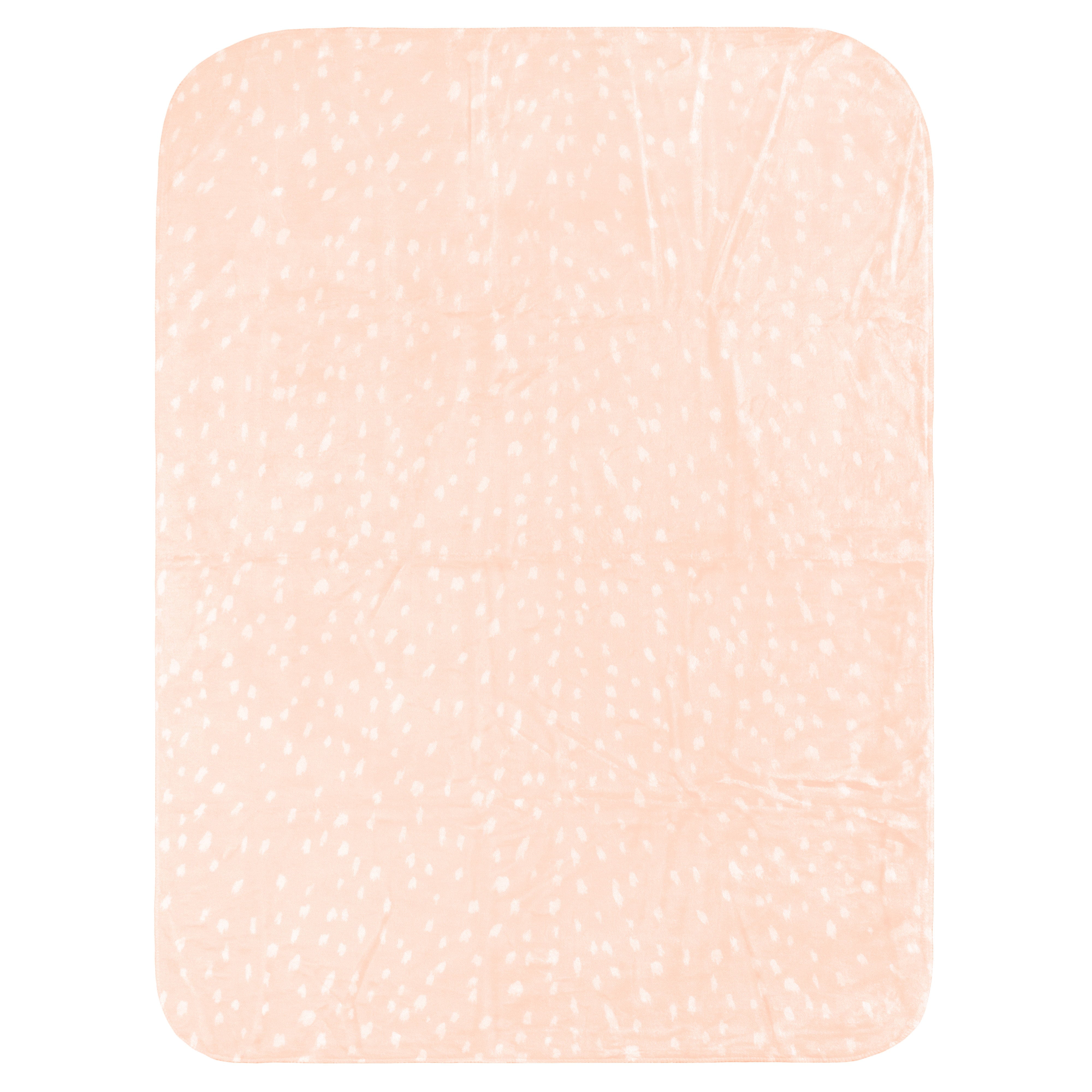 Everything Comfy Deer Fawn Print Decorative Throw Blanket, 42" X 60", Blush