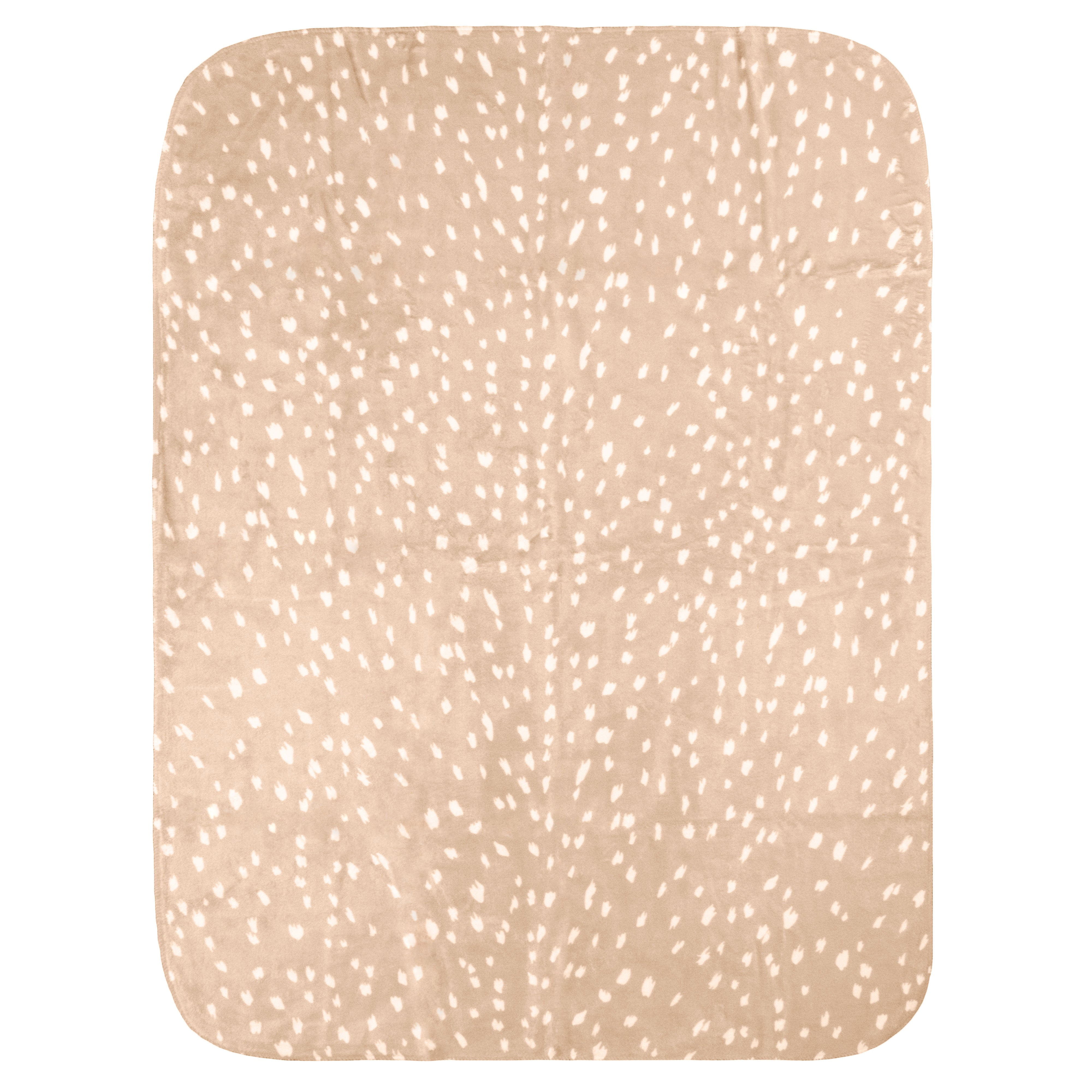 Everything Comfy Deer Fawn Print Decorative Throw Blanket, 42" X 60", Mocha