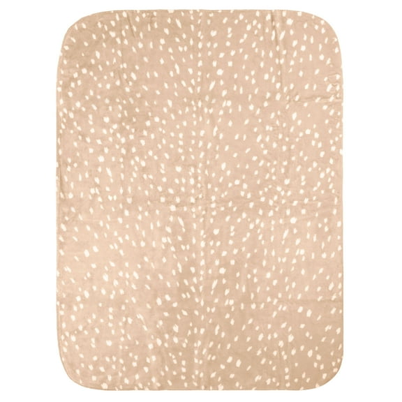 Everything Comfy Deer Fawn Print Decorative Throw Blanket, 42" X 60", Mocha