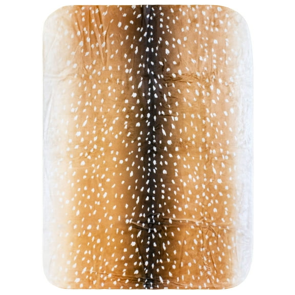 Everything Comfy Deer Fawn Print Decorative Throw Blanket, 42" X 60", Natural