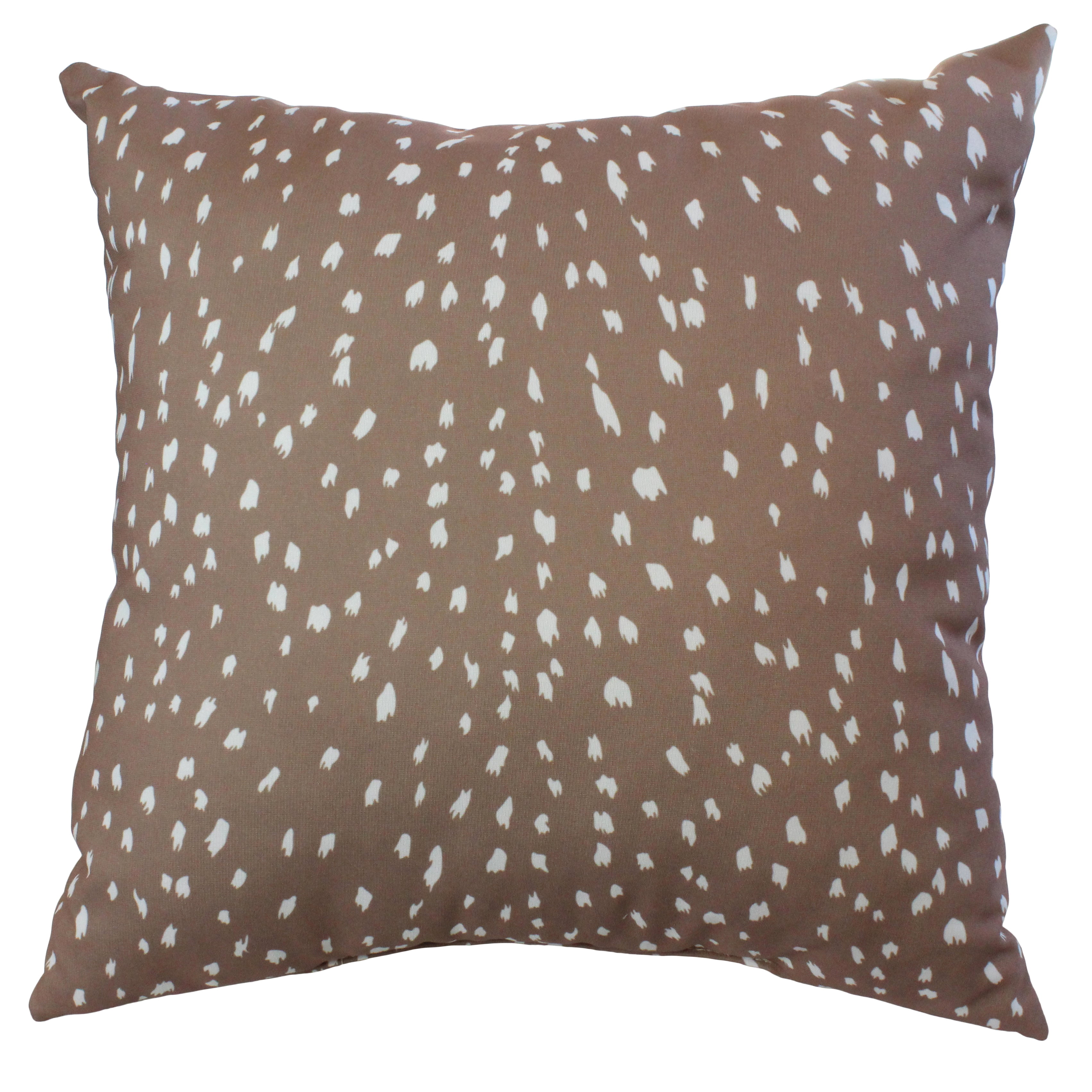 Everything Comfy Deer Fawn Print Decorative Throw Pillow, 16x16 Inch, Mocha,
