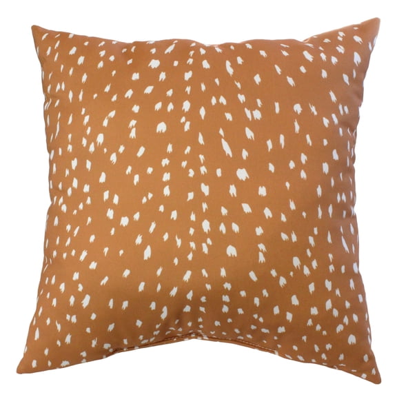Everything Comfy Deer Fawn Print Decorative Throw Pillow, 16x16 Inch, Tan,