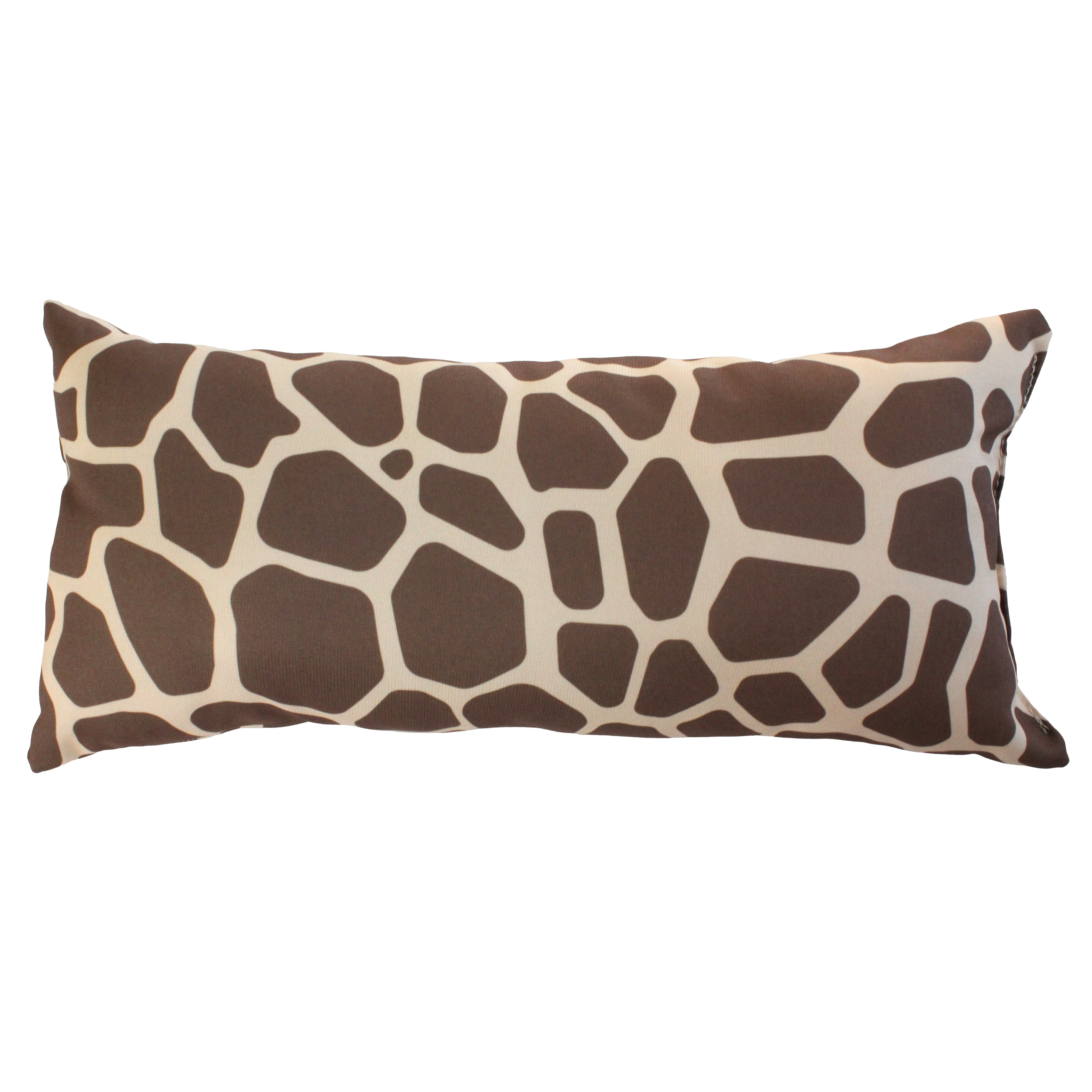 Everything Comfy Giraffe Print Decorative Pillow, 16x6 Inch, Dark Brown,