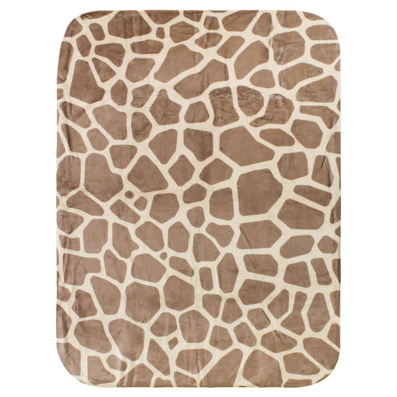 Everything Comfy Giraffe Print Decorative Throw Blanket, 42" X 60", Dark Brown