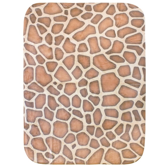 Everything Comfy Giraffe Print Decorative Throw Blanket, 42" X 60", Natural