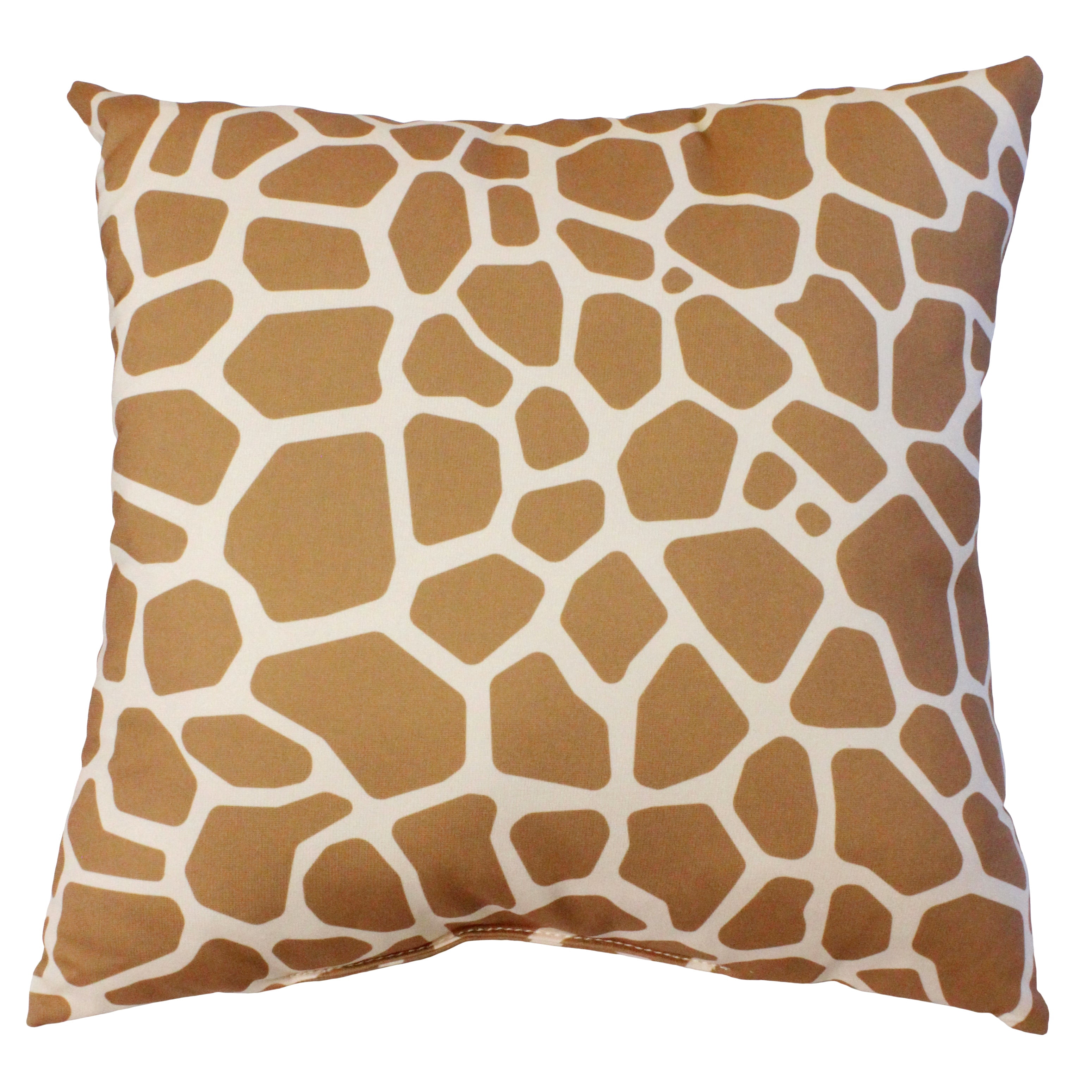 Everything Comfy Giraffe Print Decorative Throw Pillow, 16x16 Inch, Light Brown,