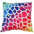 thumbnail image 1 of Everything Comfy Giraffe Print Decorative Throw Pillow, 16x16 Inch, Rainbow Gradient,, 1 of 4