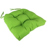 Everything Comfy Green Indoor / Outdoor Seat Cushion Patio D Cushion 20" x 20", 2 Tie Backs