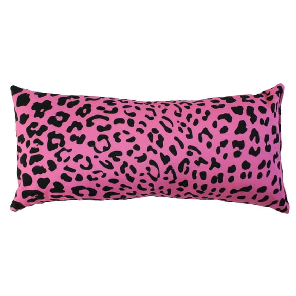 Everything Comfy Leopard Print Decorative Pillow, 16x6 Inch, Pink,