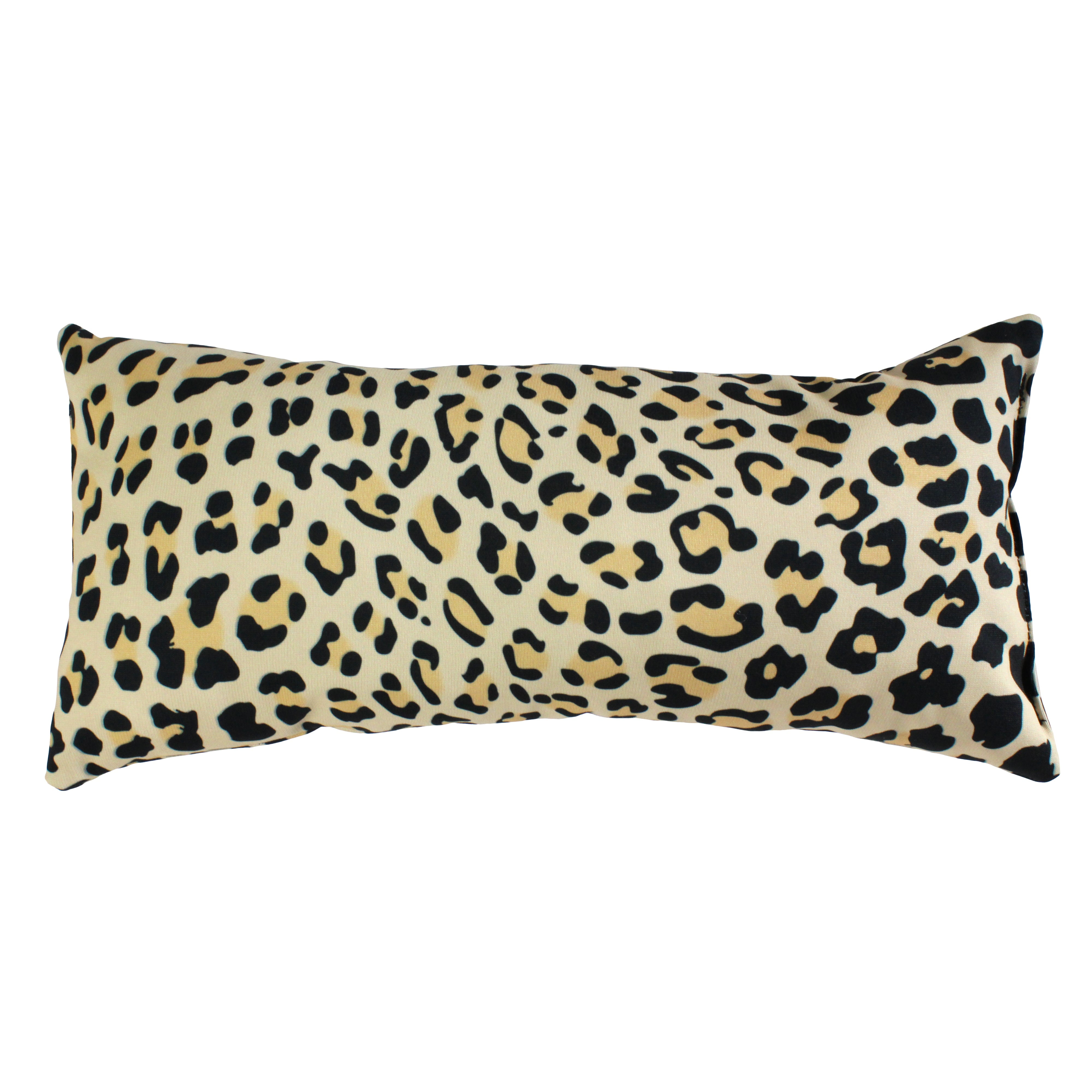 Tan and Black Leopard Print Polyester Decorative Pillow