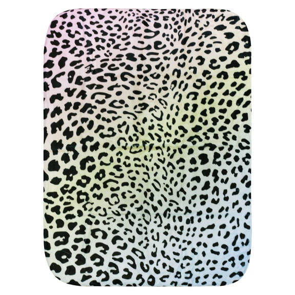 Everything Comfy Leopard Print Decorative Throw Blanket, 30" X 40", Pastel Gradient/Black