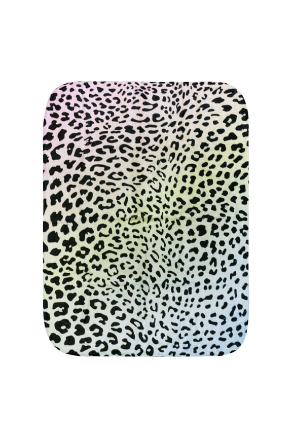 Everything Comfy Leopard Print Decorative Throw Blanket, 30" X 40", Pastel Gradient/Black