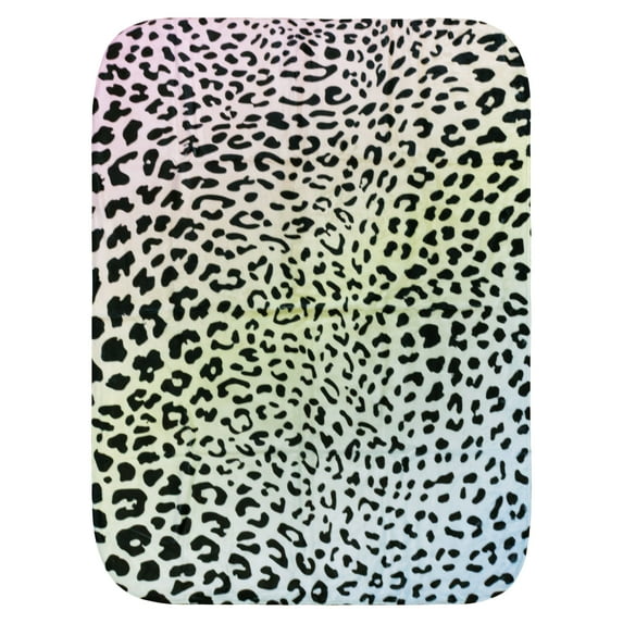 Everything Comfy Leopard Print Decorative Throw Blanket, 30" X 40", Pastel Gradient/Black