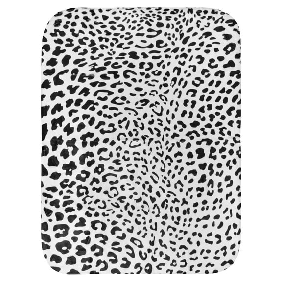 Everything Comfy Leopard Print Decorative Throw Blanket, 42" X 60", Snow