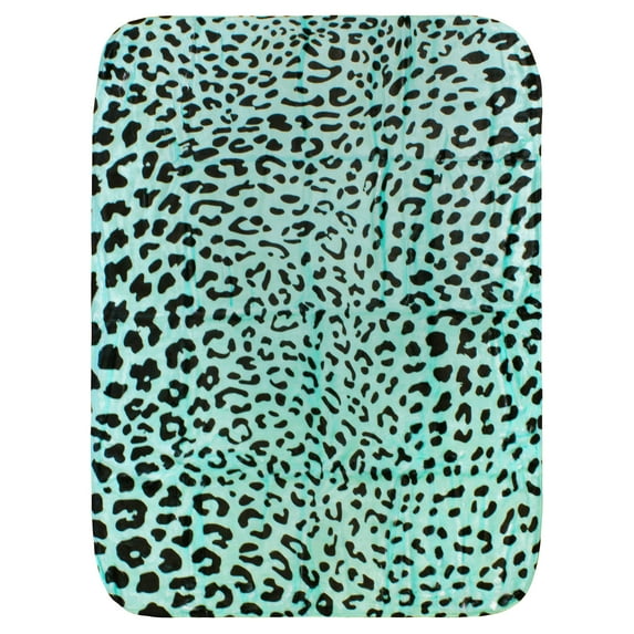 Everything Comfy Leopard Print Decorative Throw Blanket, 42" X 60", Teal