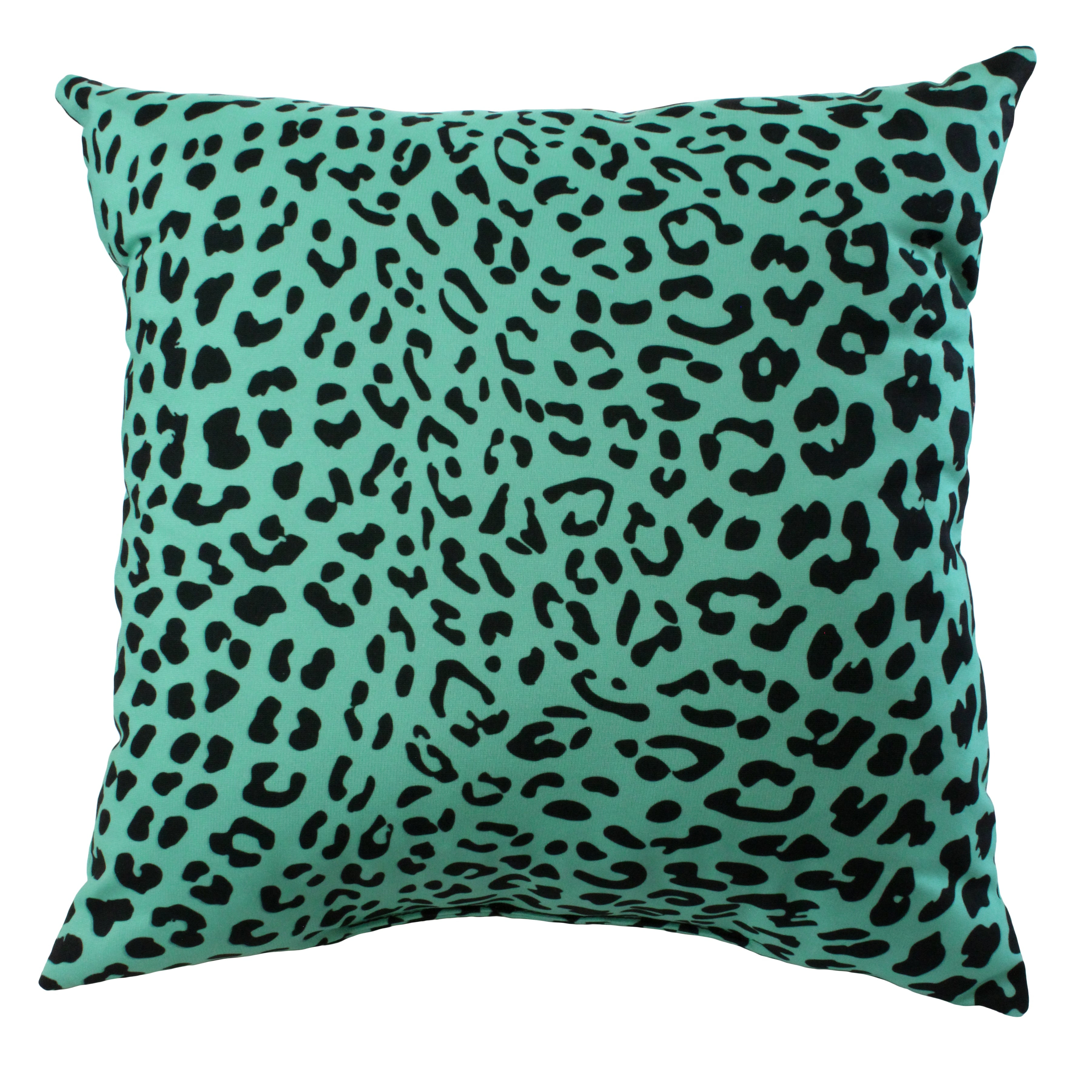 Everything Comfy Leopard Print Decorative Throw Pillow, 16x16 Inch, Teal,