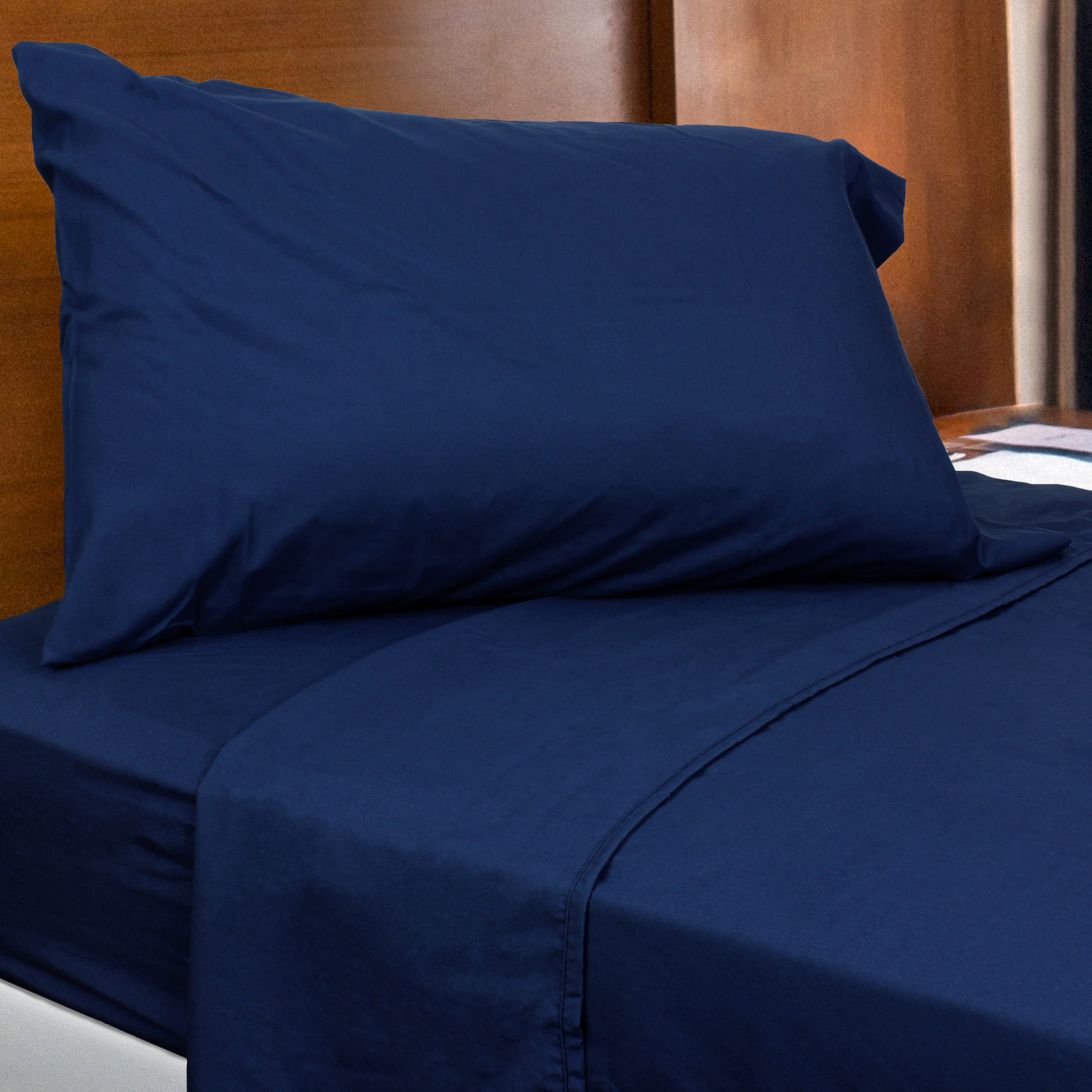 Everything Comfy Soft Brushed Microfiber Sheet Set, King, Navy Blue