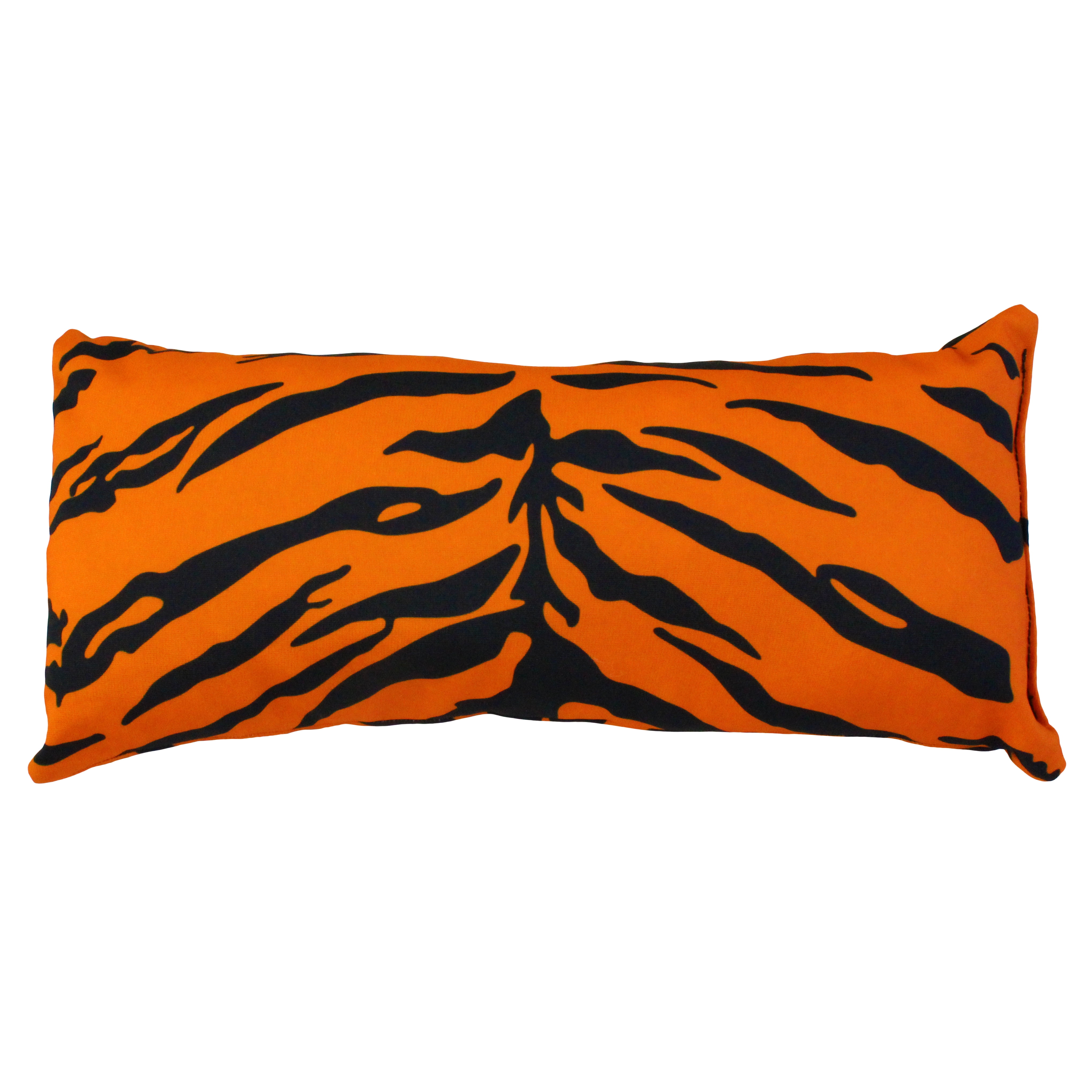Everything Comfy Tiger Print Decorative Pillow, 16x6 Inch, Orange,