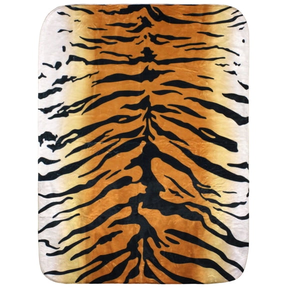 Everything Comfy Tiger Print Decorative Throw Blanket, 42" X 60", Natural
