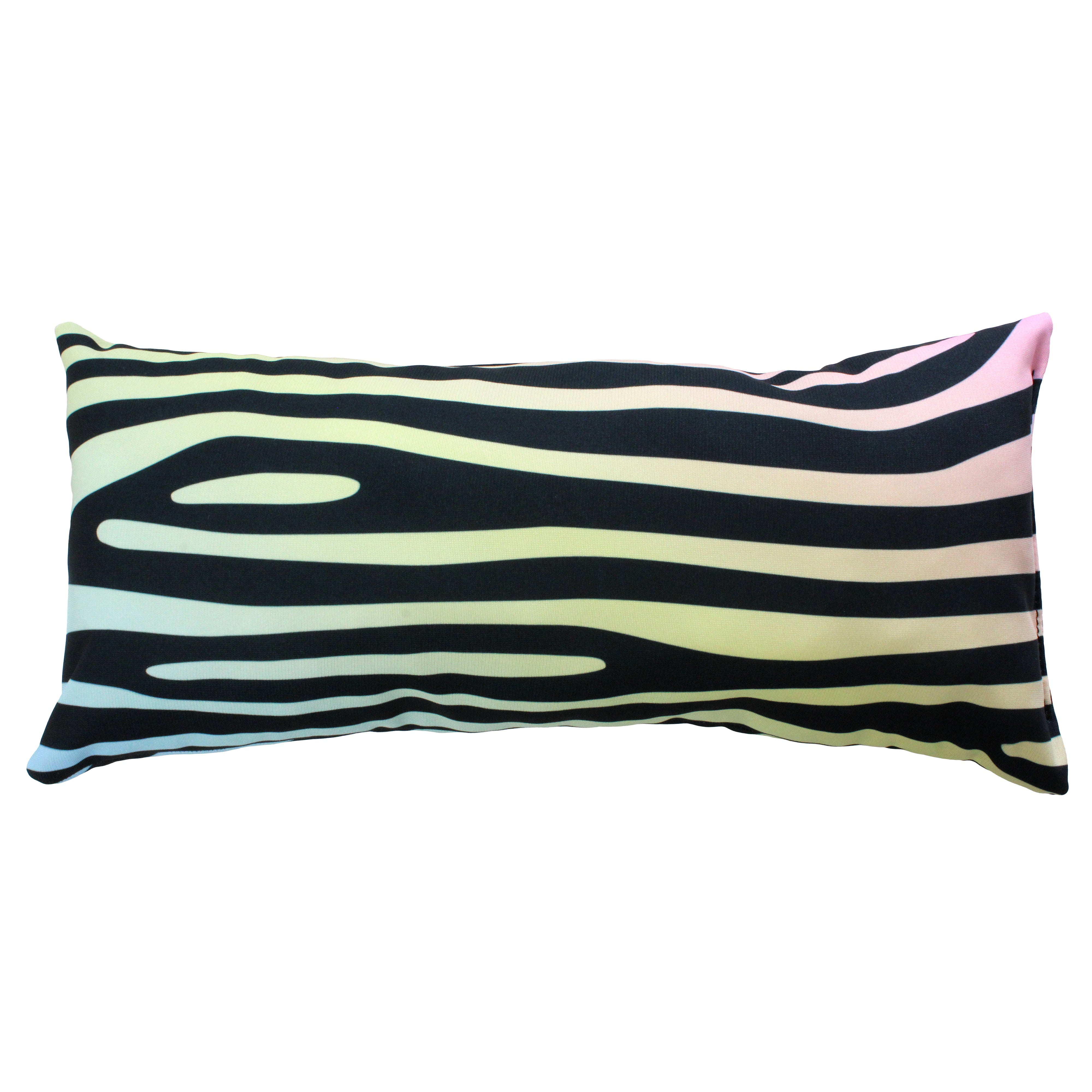 Everything Comfy Zebra Print Decorative Pillow, 16x6 Inch, Pastel Gradient/Black,