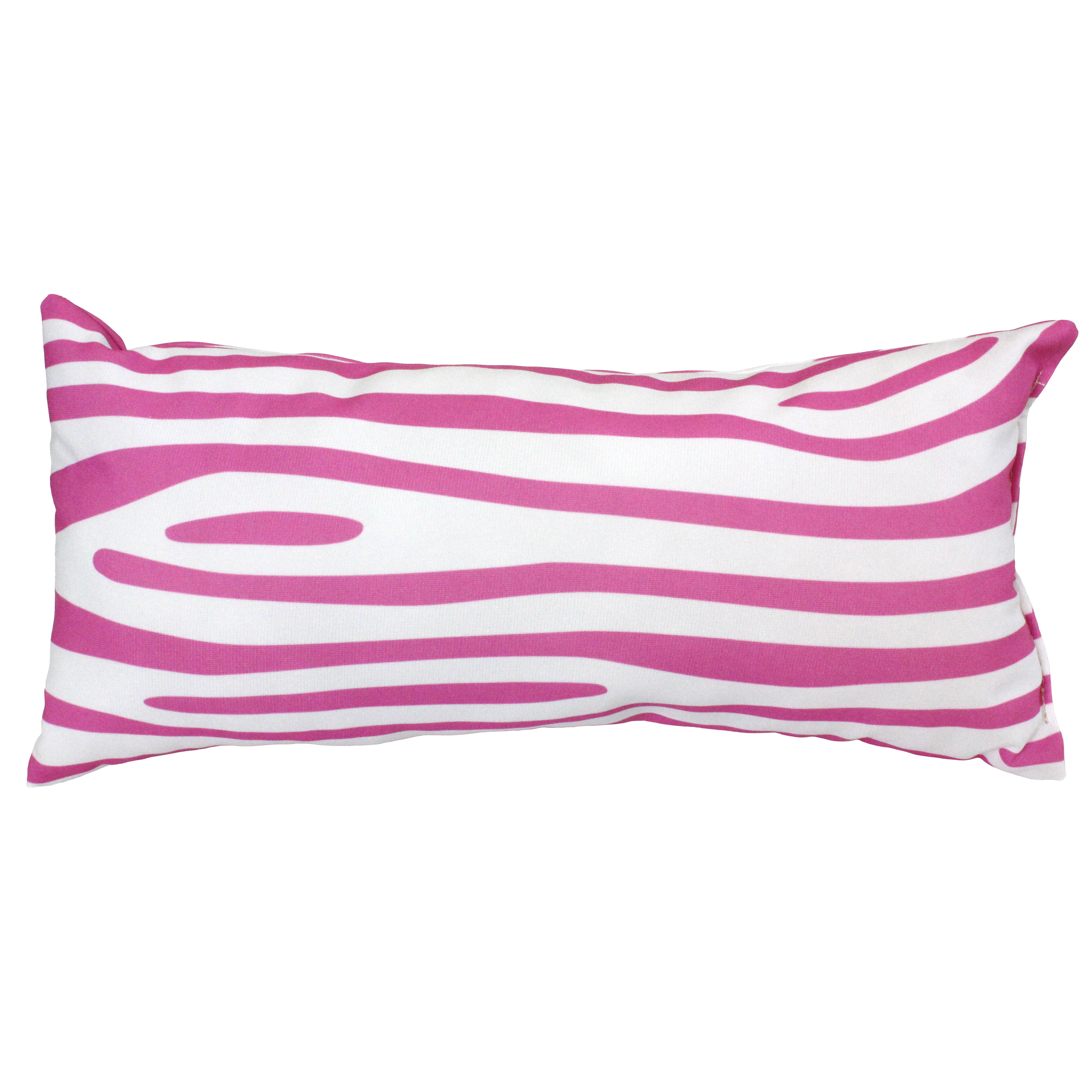 Everything Comfy Zebra Print Decorative Pillow, 16x6 Inch, Pink/White,