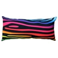 thumbnail image 1 of Everything Comfy Zebra Print Decorative Pillow, 16x6 Inch, Rainbow Gradient/Black,, 1 of 4