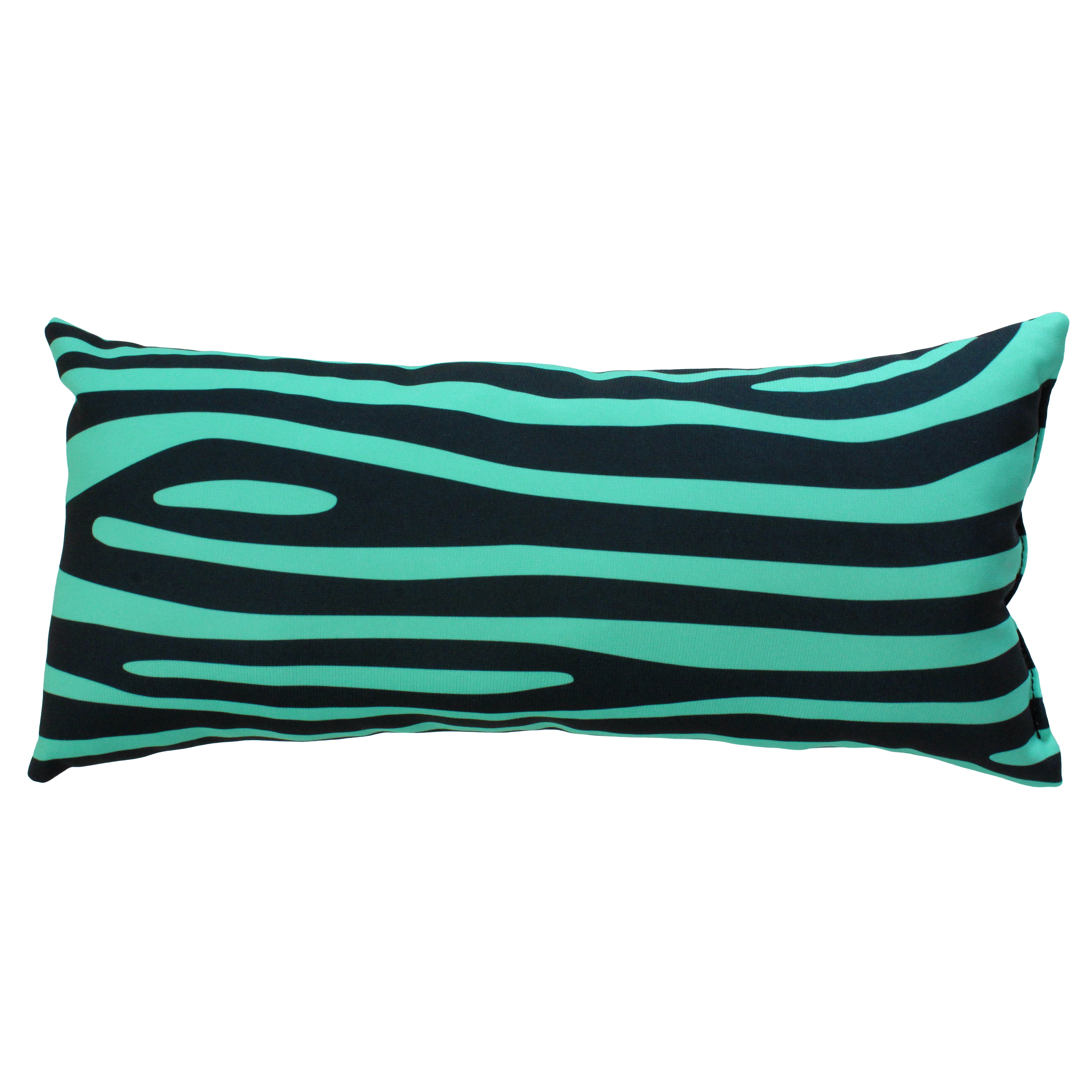 Everything Comfy Zebra Print Decorative Pillow, 16x6 Inch, Teal/Black,
