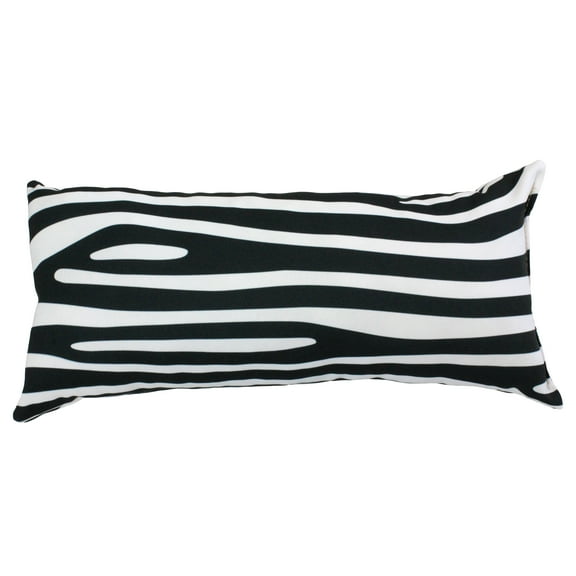 Everything Comfy Zebra Print Decorative Pillow, 16x6 Inch, White/Black,