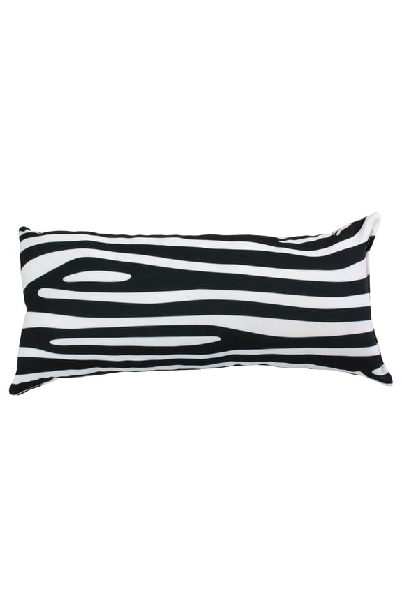 Everything Comfy Zebra Print Decorative Pillow, 16x6 Inch, White/Black,