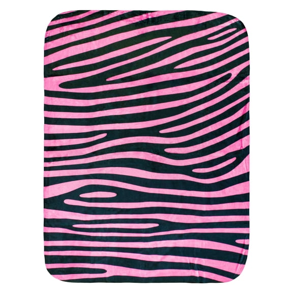 Everything Comfy Zebra Print Decorative Throw Blanket, 30" X 40", Pink/Black
