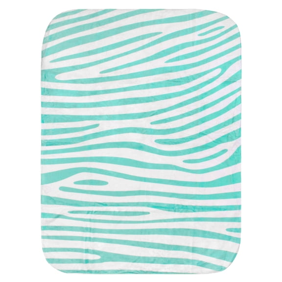 Everything Comfy Zebra Print Decorative Throw Blanket, 30" X 40", Teal/White