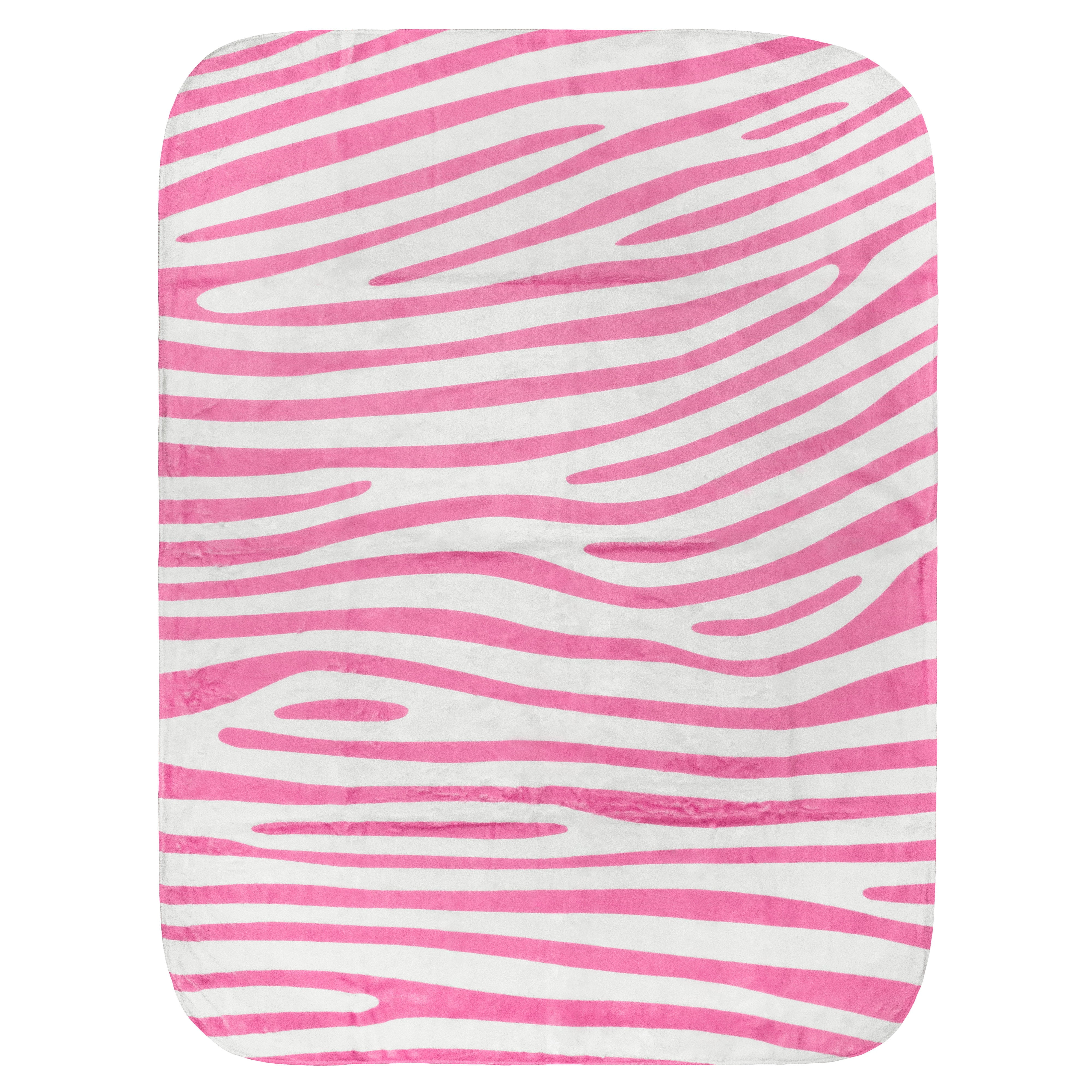Everything Comfy Zebra Print Decorative Throw Blanket, 42" X 60", Pink/White